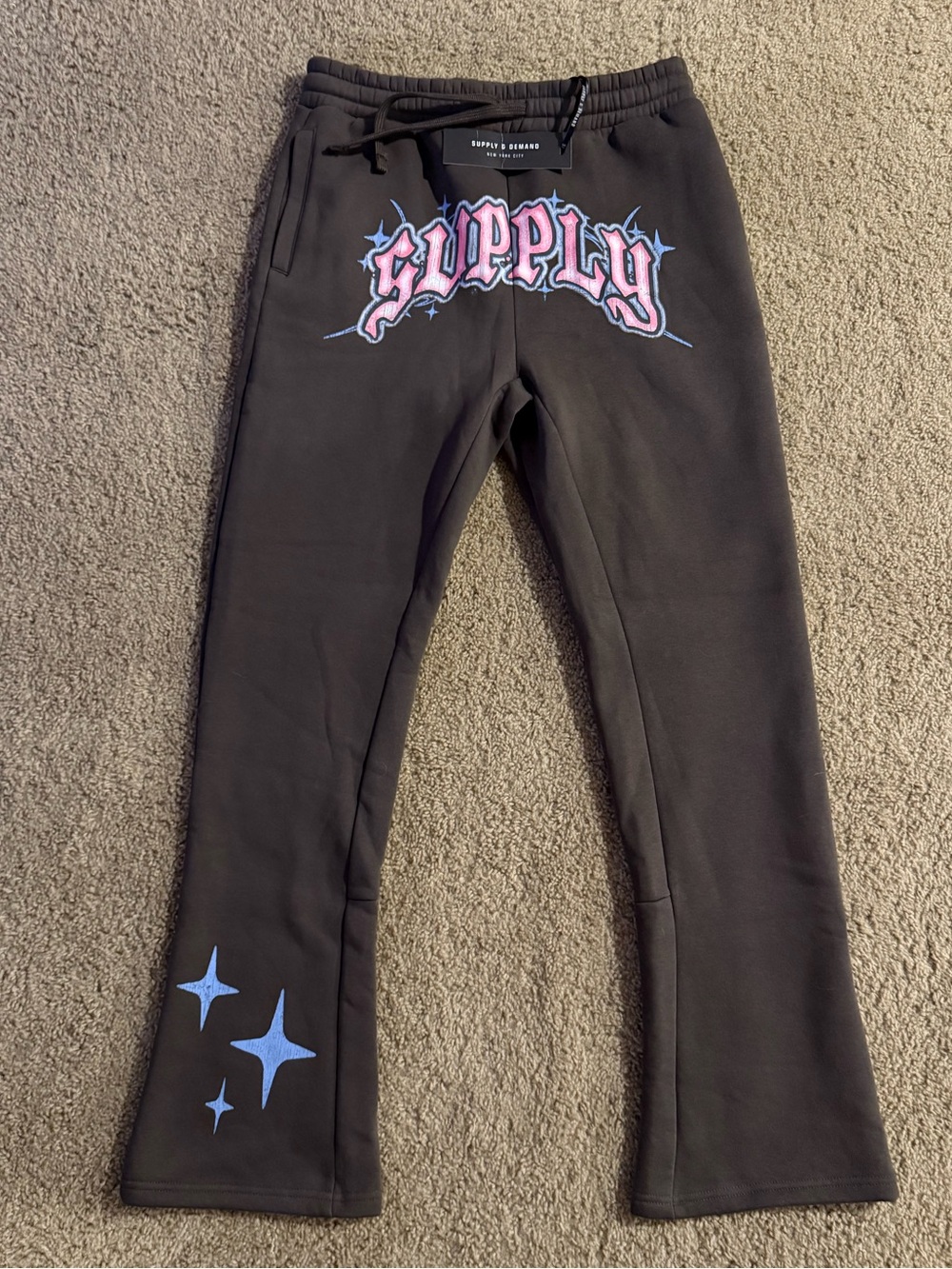 Supply & Demand Graphic Sweatpants with Pink Logo